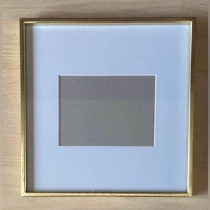 West Elm 12.5” Square Gallery Frame, Polished Brass, 5.0” x 7.0” mat